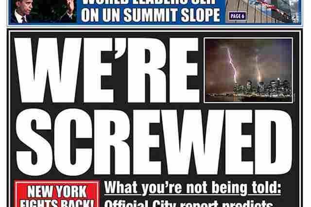 Today's "New York Post," as published by the Yes Men